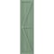 Ekena Millwork Americraft 4-Board Wood 2 Equal Panel Frmd Board-n-Batten Shutters w/Dbl Z-Bar, ARW102BF414X77TGH, PR ARW102BF414X77TGH - alternate 2
